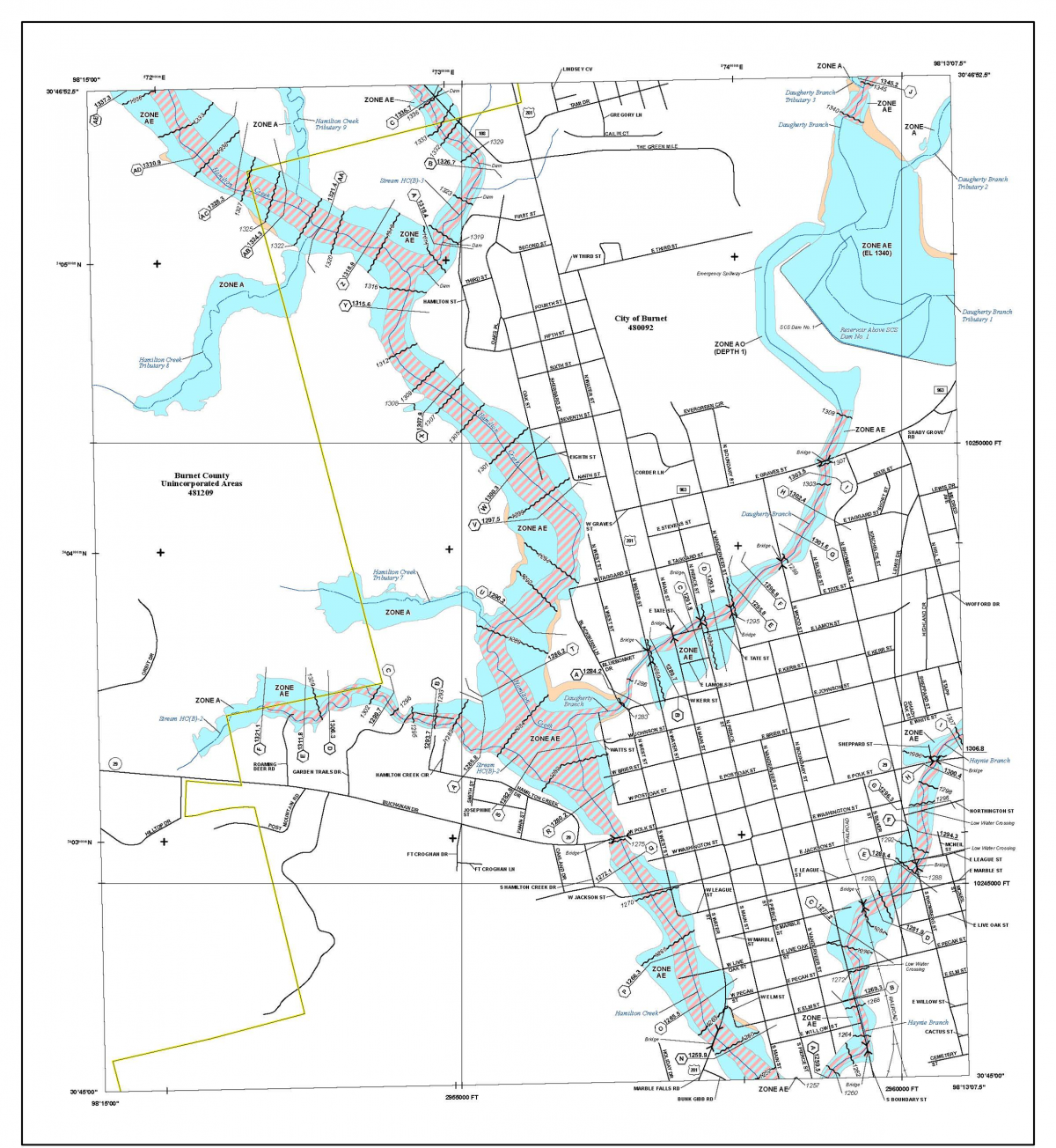 Flood Hazard Map Burnet Texas